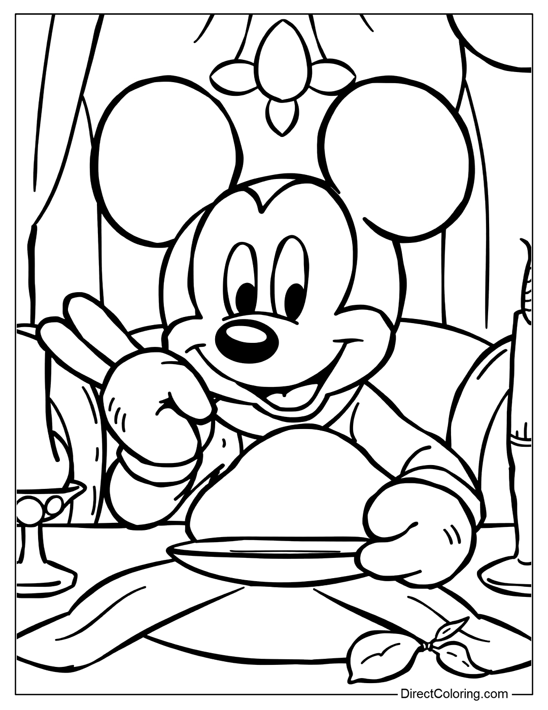 Mickey Mouse Thanksgiving To Color